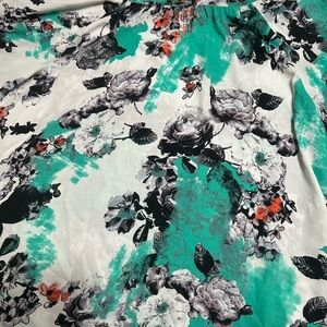 Calvin Klein Collection Teal and Orange Patterned Skirt